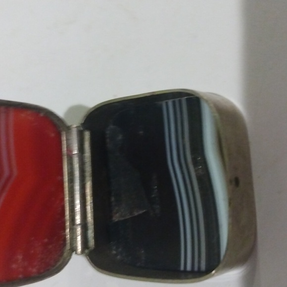 Agate and silver snuff/pill box - Picture 4 of 4